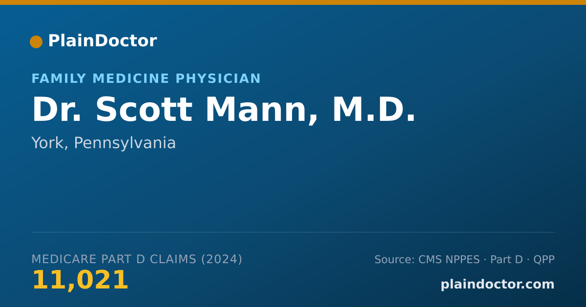 Shareable card for Scott Mann, M.D. - Family Medicine Physician, York, PA
