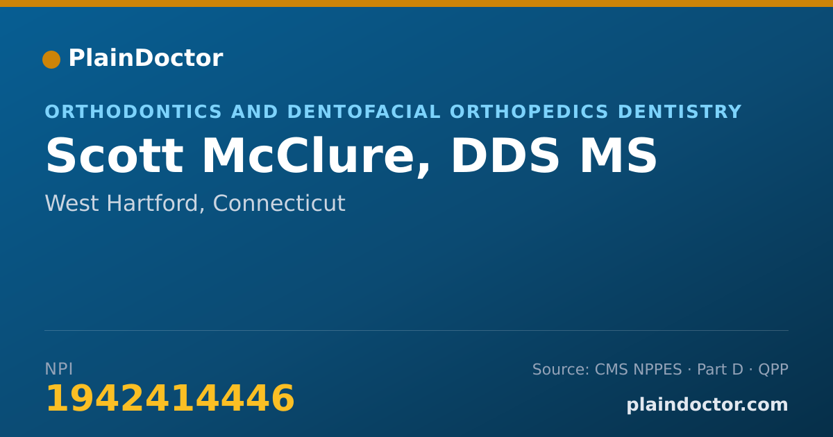 Shareable card for Scott McClure, DDS MS - Orthodontics and Dentofacial Orthopedics Dentistry, West Hartford, CT