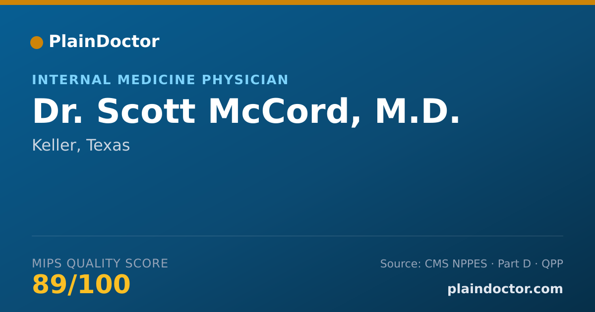 Shareable card for Scott McCord, M.D. - Internal Medicine Physician, Keller, TX