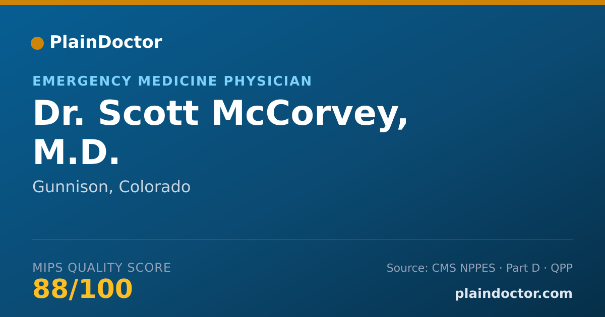 Shareable card for Scott McCorvey, M.D. - Emergency Medicine Physician, Gunnison, CO