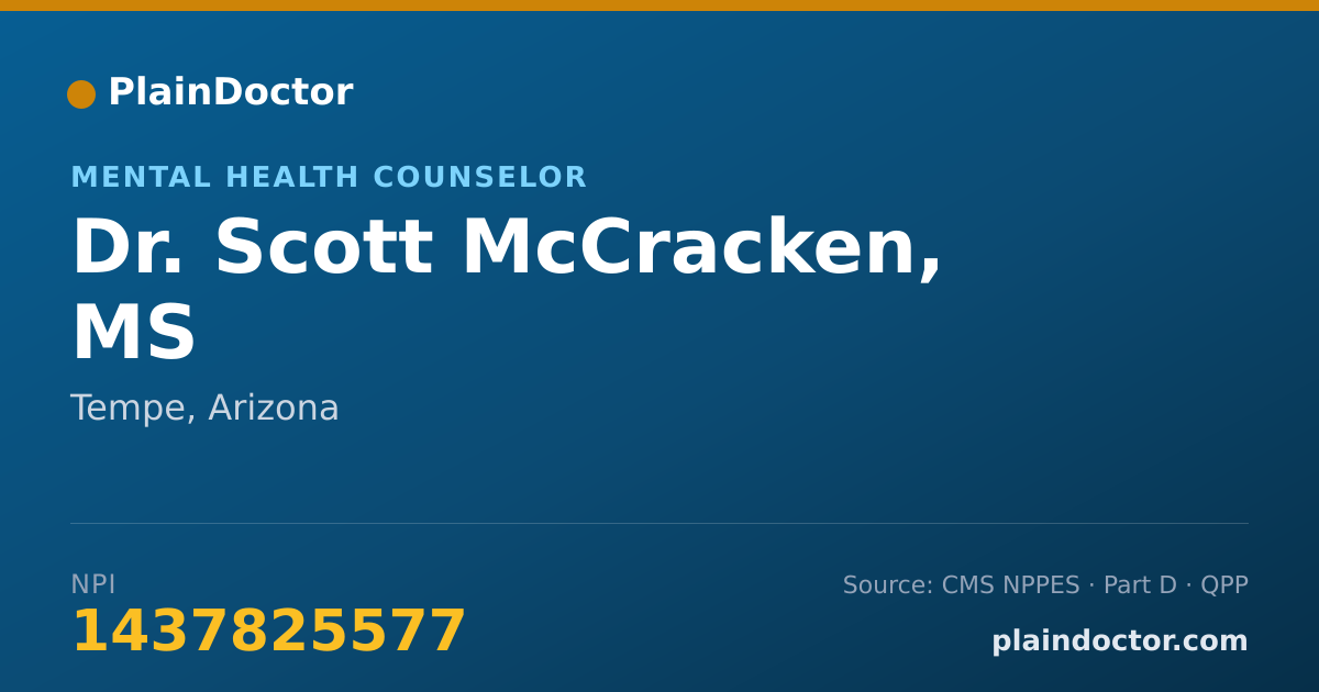 Shareable card for Scott McCracken, MS - Mental Health Counselor, Tempe, AZ