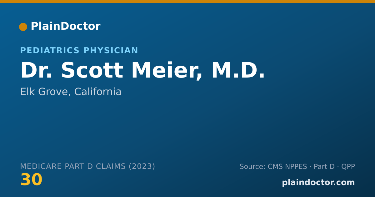 Shareable card for Scott Meier, M.D. - Pediatrics Physician, Elk Grove, CA