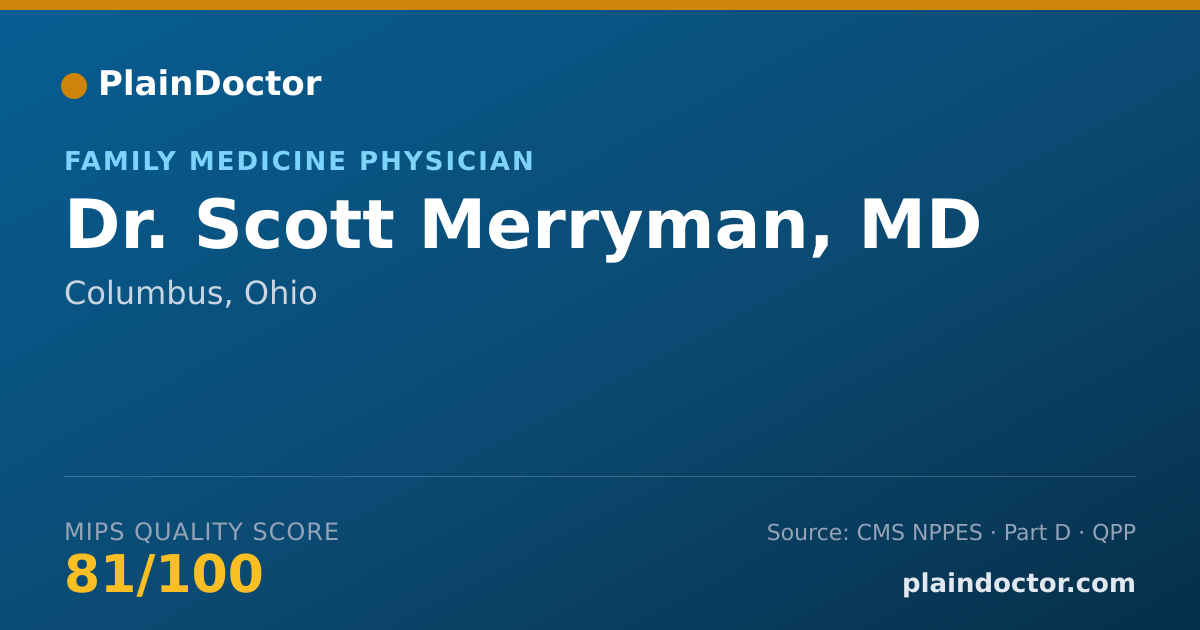 Shareable card for Scott Merryman, MD - Family Medicine Physician, Columbus, OH