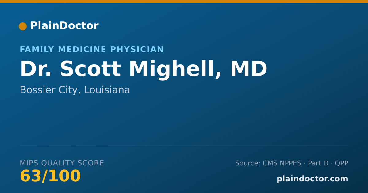 Shareable card for Scott Mighell, MD - Family Medicine Physician, Bossier City, LA