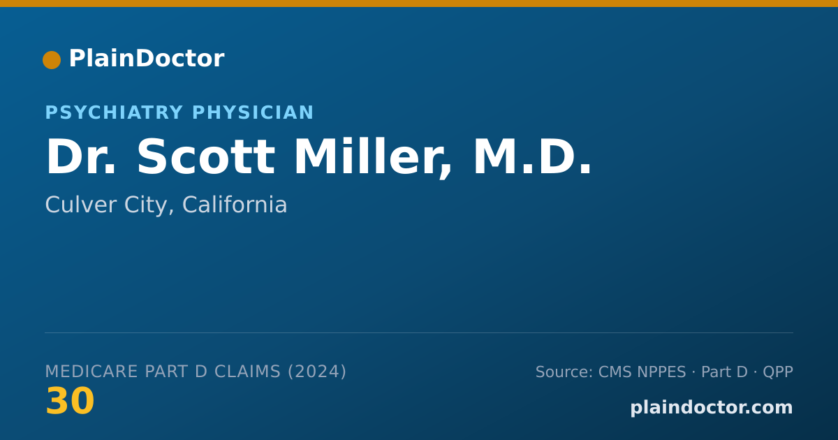 Shareable card for Scott Miller, M.D. - Psychiatry Physician, Culver City, CA