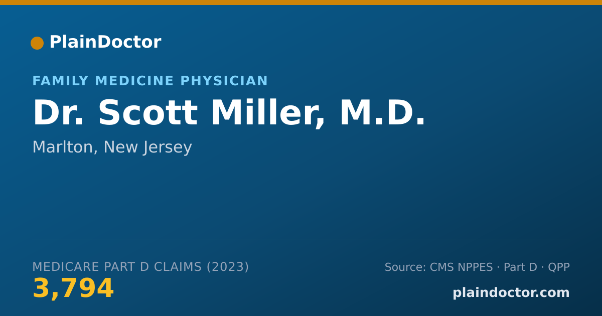 Shareable card for Scott Miller, M.D. - Family Medicine Physician, Marlton, NJ