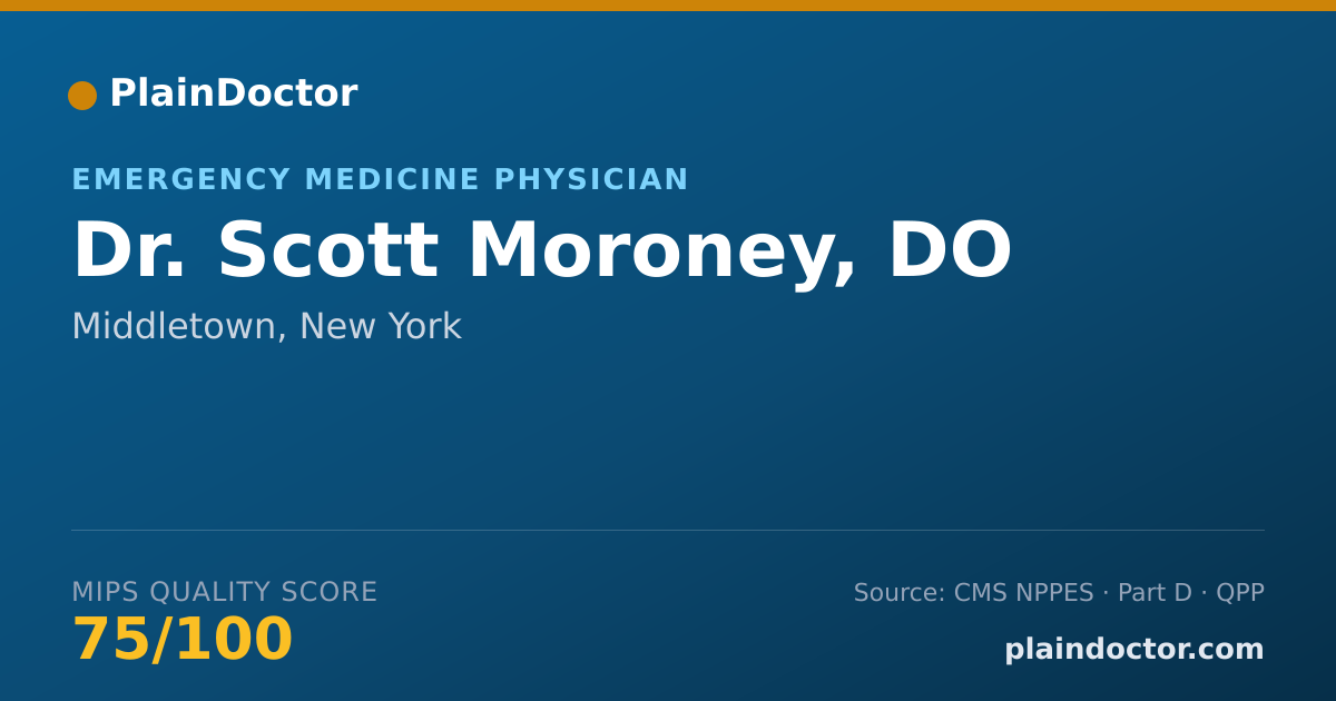 Shareable card for Scott Moroney, DO - Emergency Medicine Physician, Middletown, NY