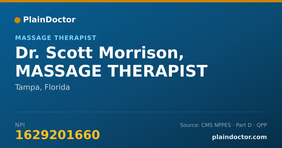 Shareable card for Scott Morrison, MASSAGE THERAPIST - Massage Therapist, Tampa, FL