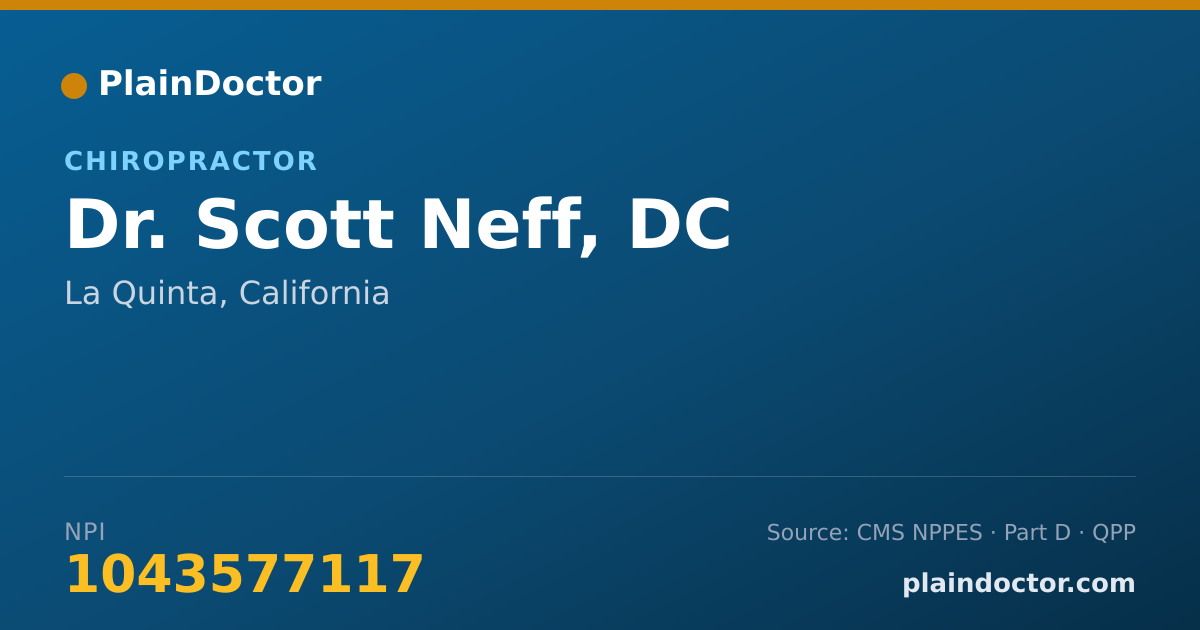 Shareable card for Scott Neff, DC - Chiropractor, La Quinta, CA