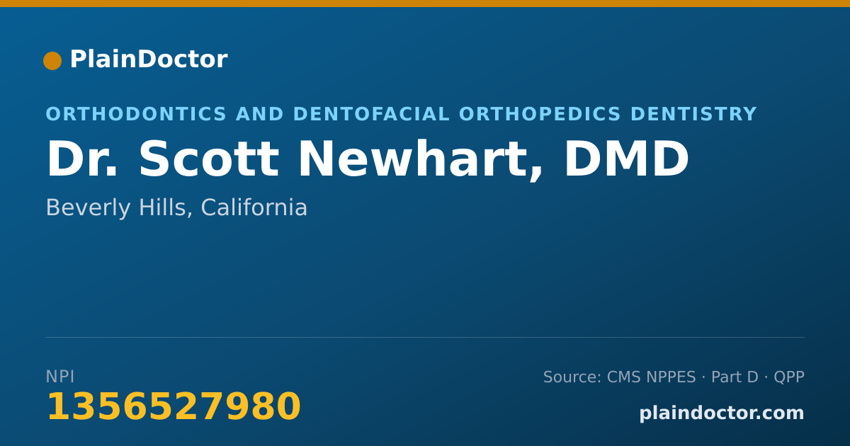 Shareable card for Scott Newhart, DMD - Orthodontics and Dentofacial Orthopedics Dentistry, Beverly Hills, CA