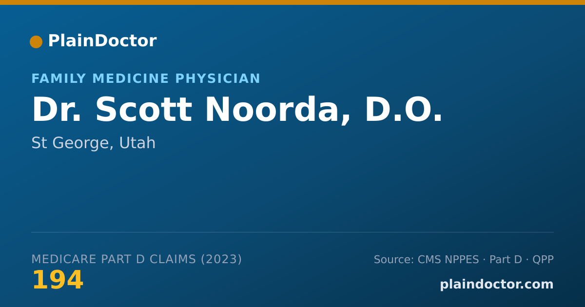 Shareable card for Scott Noorda, D.O. - Family Medicine Physician, St George, UT