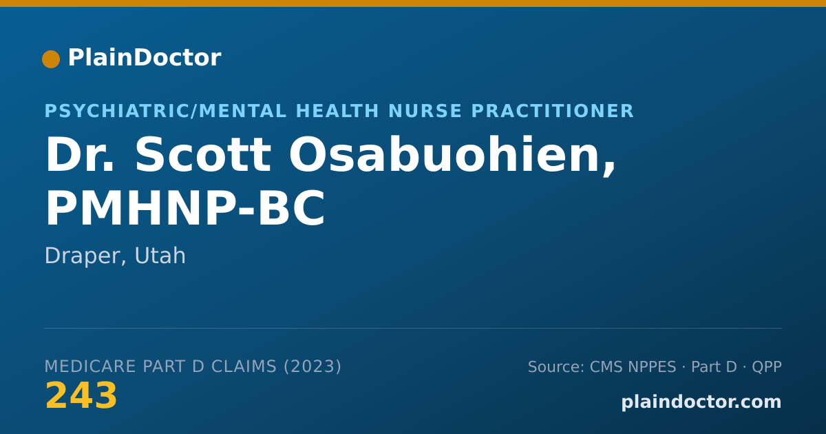Shareable card for Scott Osabuohien, PMHNP-BC - Psychiatric/Mental Health Nurse Practitioner, Draper, UT
