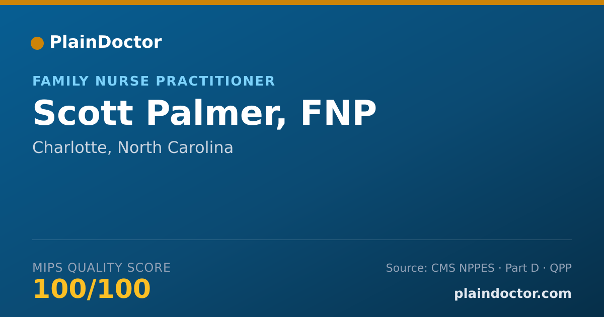 Shareable card for Scott Palmer, FNP - Nurse Practitioner, Charlotte, NC