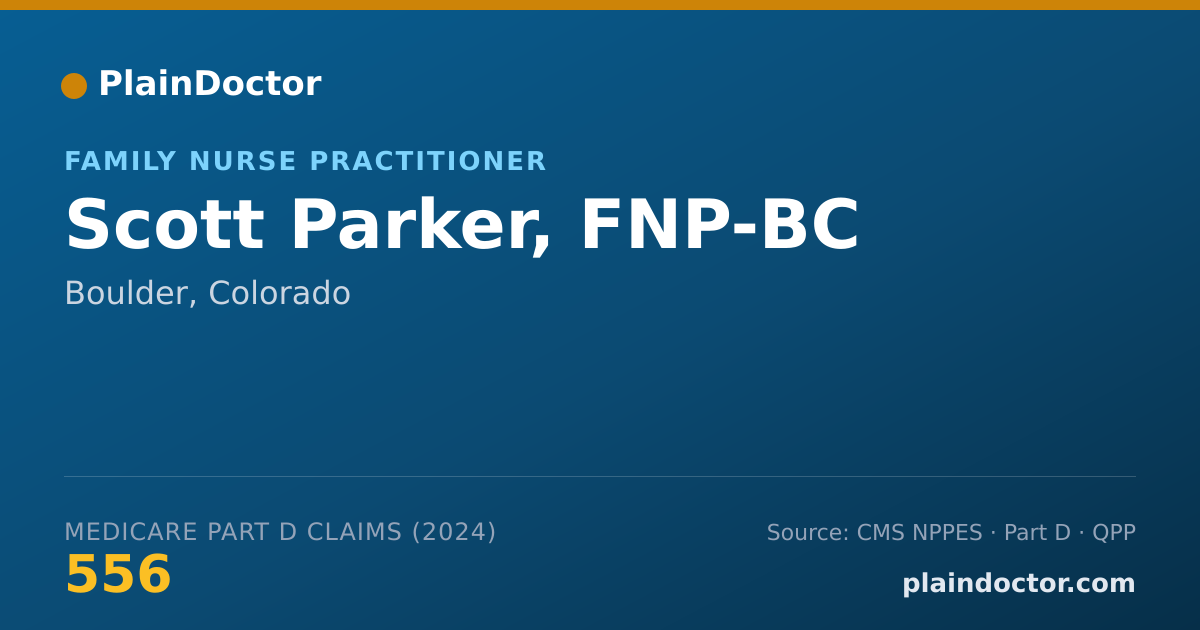 Shareable card for Scott Parker, FNP-BC - Family Nurse Practitioner, Boulder, CO