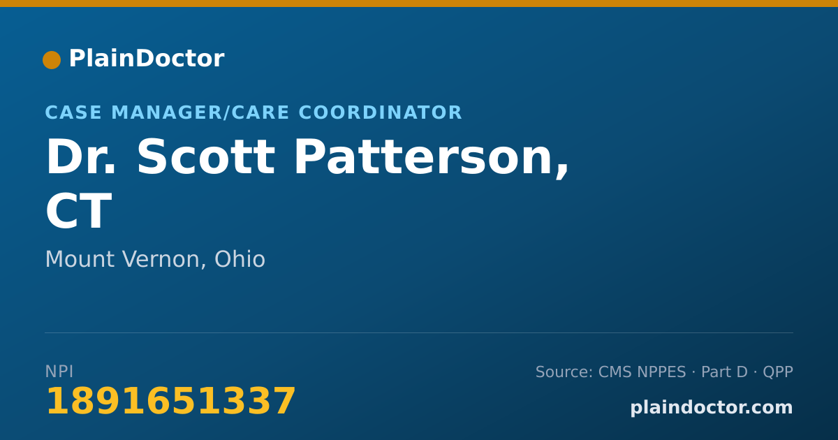 Shareable card for Scott Patterson, CT - Case Manager/Care Coordinator, Mount Vernon, OH