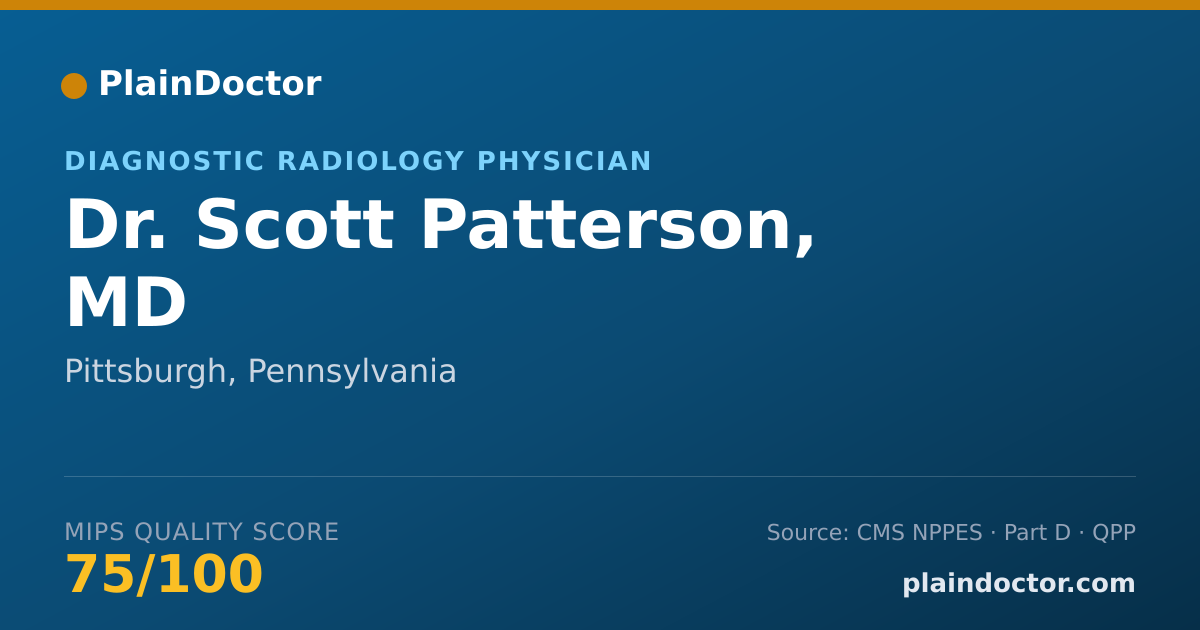 Shareable card for Scott Patterson, MD - Diagnostic Radiology Physician, Pittsburgh, PA