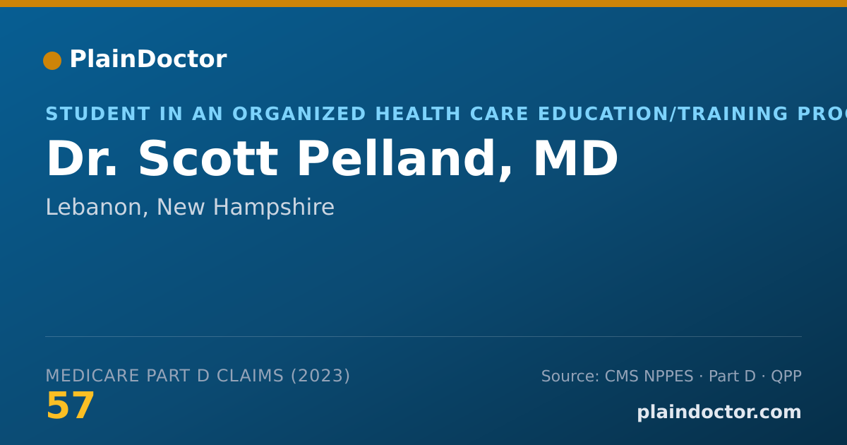 Shareable card for Scott Pelland, MD - Student in an Organized Health Care Education/Training Program, Lebanon, NH