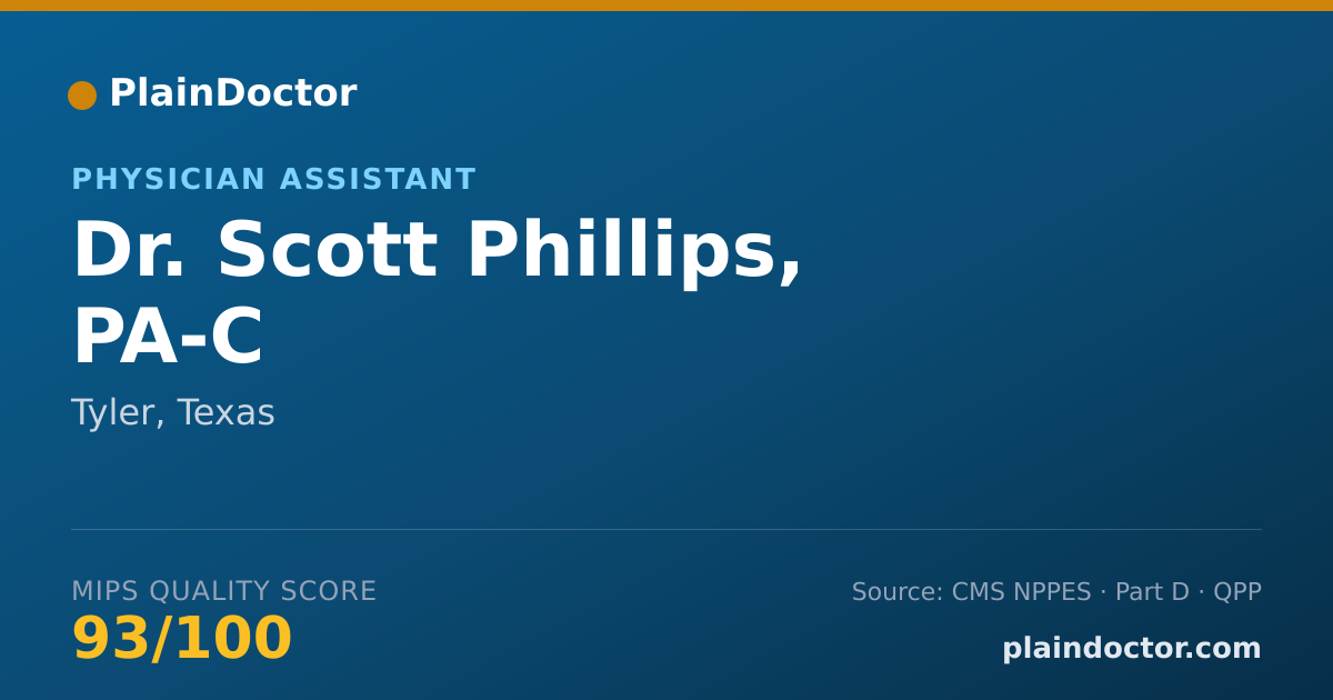 Shareable card for Scott Phillips, PA-C - Physician Assistant, Tyler, TX