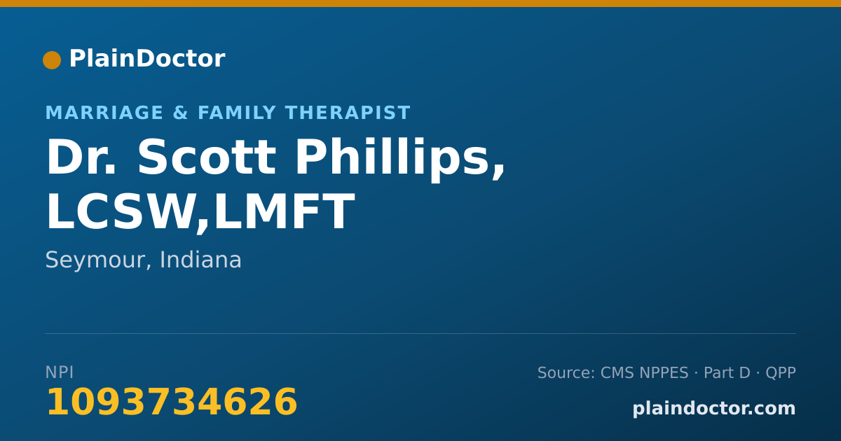 Shareable card for Scott Phillips, LCSW,LMFT - Marriage & Family Therapist, Seymour, IN