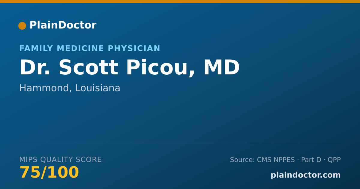 Shareable card for Scott Picou, MD - Family Medicine Physician, Hammond, LA