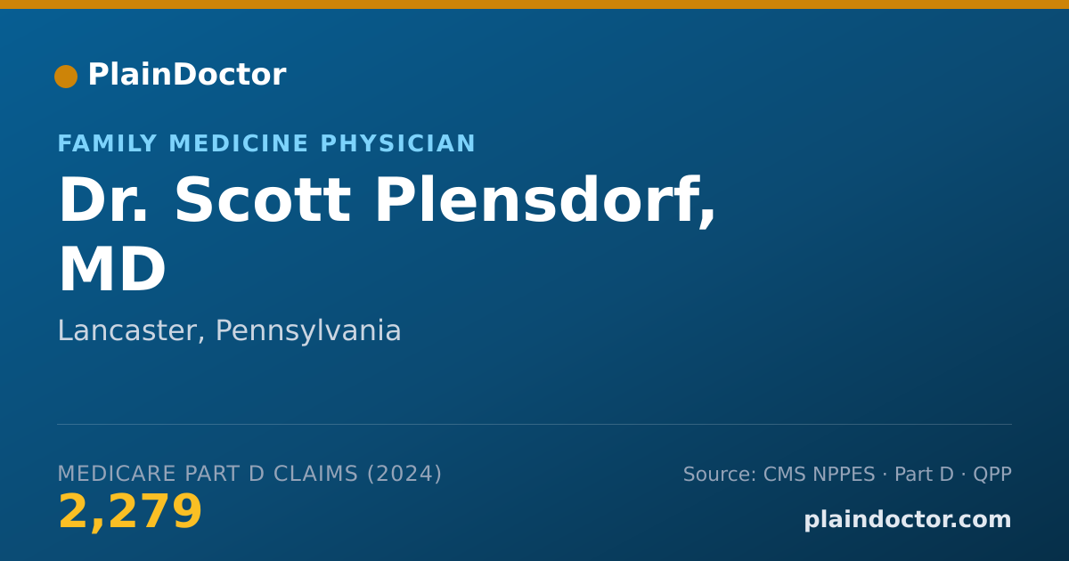 Shareable card for Scott Plensdorf, MD - Family Medicine Physician, Lancaster, PA