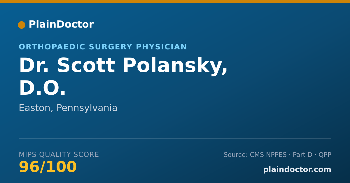 Shareable card for Scott Polansky, D.O. - Orthopaedic Surgery Physician, Easton, PA