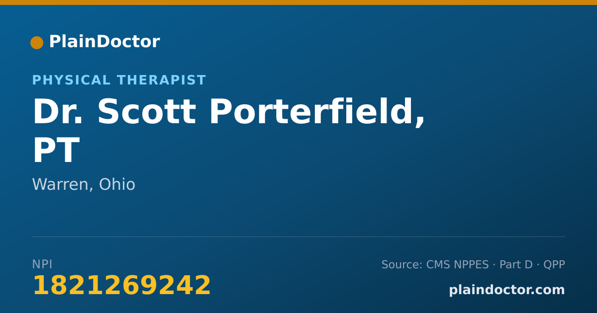 Shareable card for Scott Porterfield, PT - Physical Therapist, Warren, OH