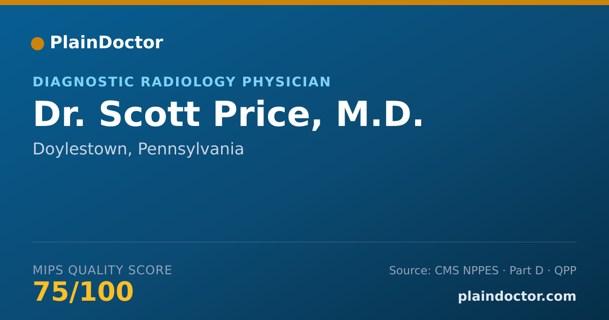 Shareable card for Scott Price, M.D. - Diagnostic Radiology Physician, Doylestown, PA