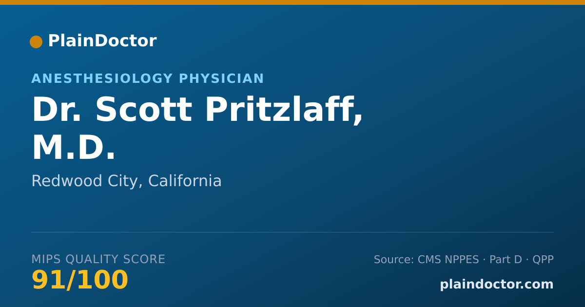 Shareable card for Scott Pritzlaff, M.D. - Anesthesiology Physician, Redwood City, CA