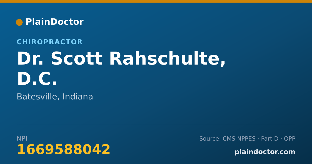 Shareable card for Scott Rahschulte, D.C. - Chiropractor, Batesville, IN