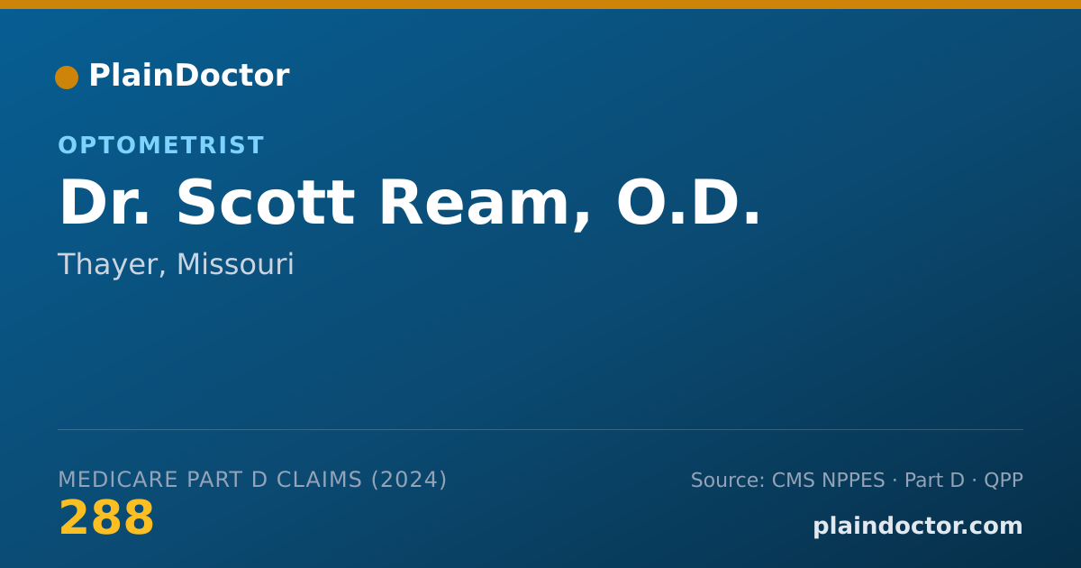 Shareable card for Scott Ream, O.D. - Optometrist, Thayer, MO