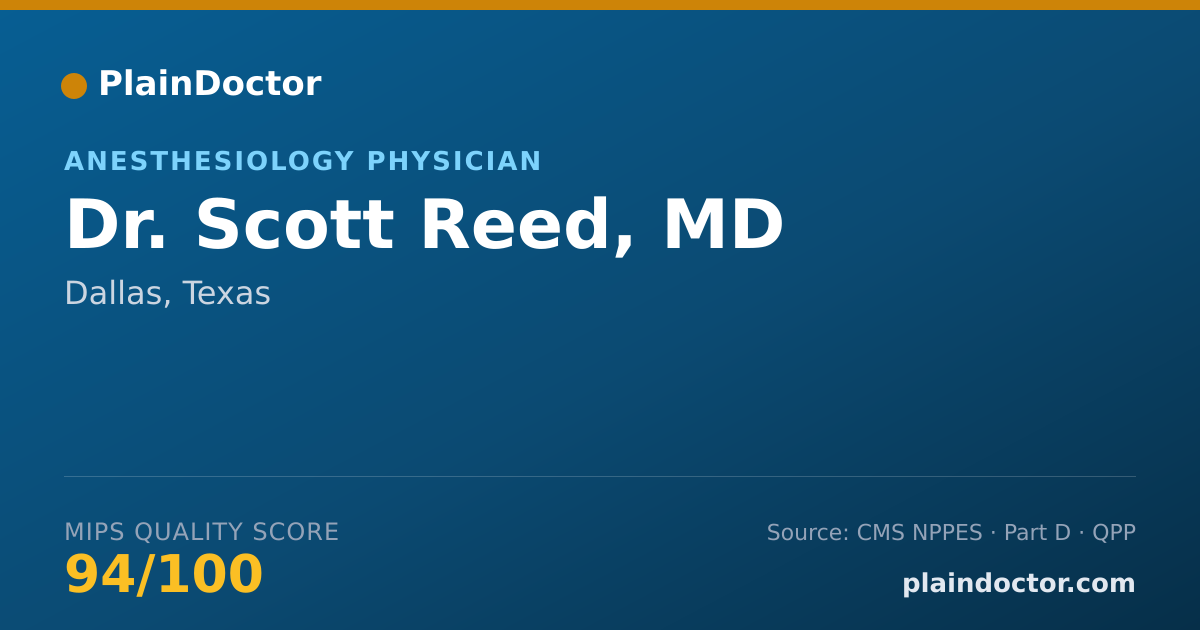 Shareable card for Scott Reed, MD - Anesthesiology Physician, Dallas, TX
