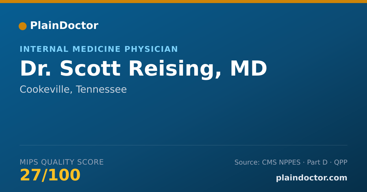 Shareable card for Scott Reising, MD - Internal Medicine Physician, Cookeville, TN