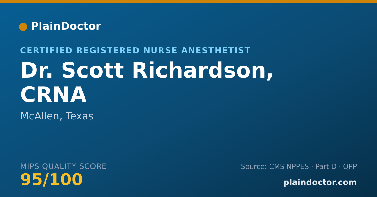 Shareable card for Scott Richardson, CRNA - Certified Registered Nurse Anesthetist, McAllen, TX