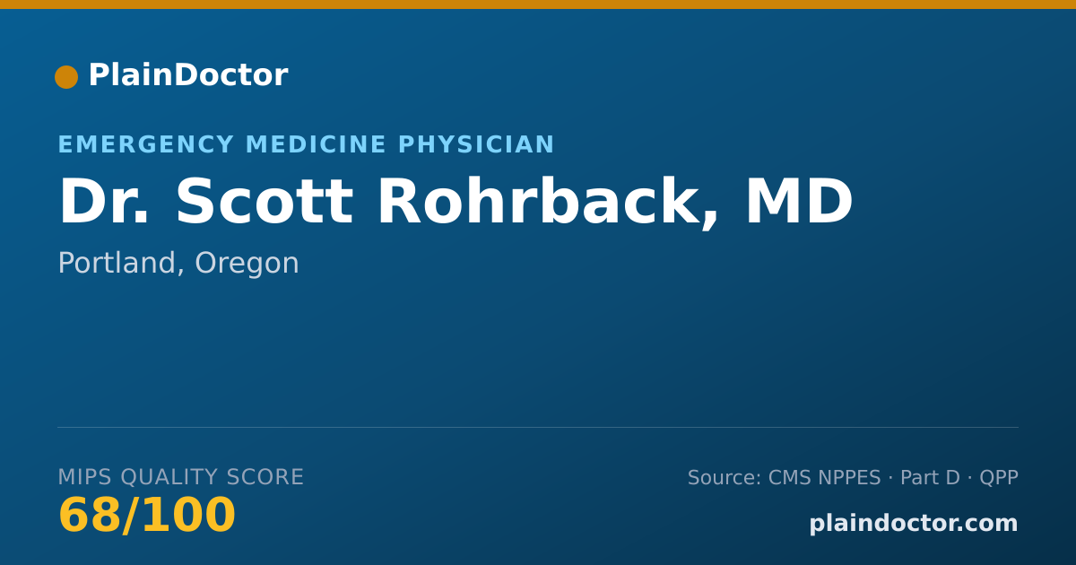 Shareable card for Scott Rohrback, MD - Emergency Medicine Physician, Portland, OR