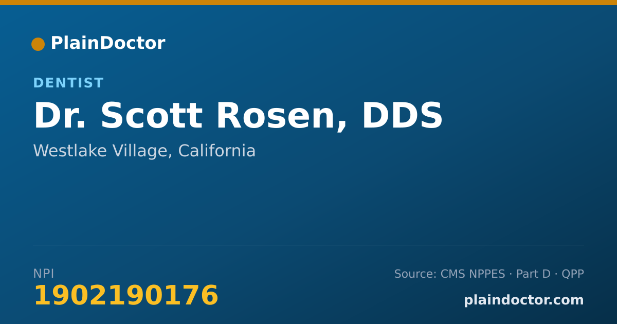 Shareable card for Scott Rosen, DDS - Dentist, Westlake Village, CA