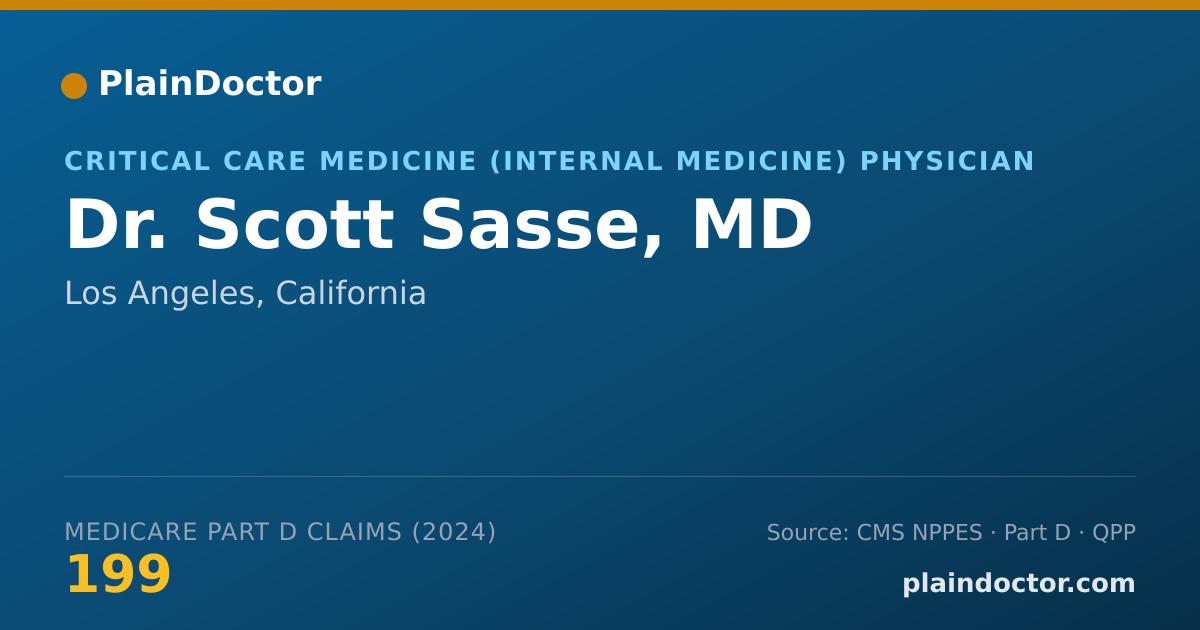 Shareable card for Scott Sasse, MD - Critical Care Medicine (Internal Medicine) Physician, Los Angeles, CA
