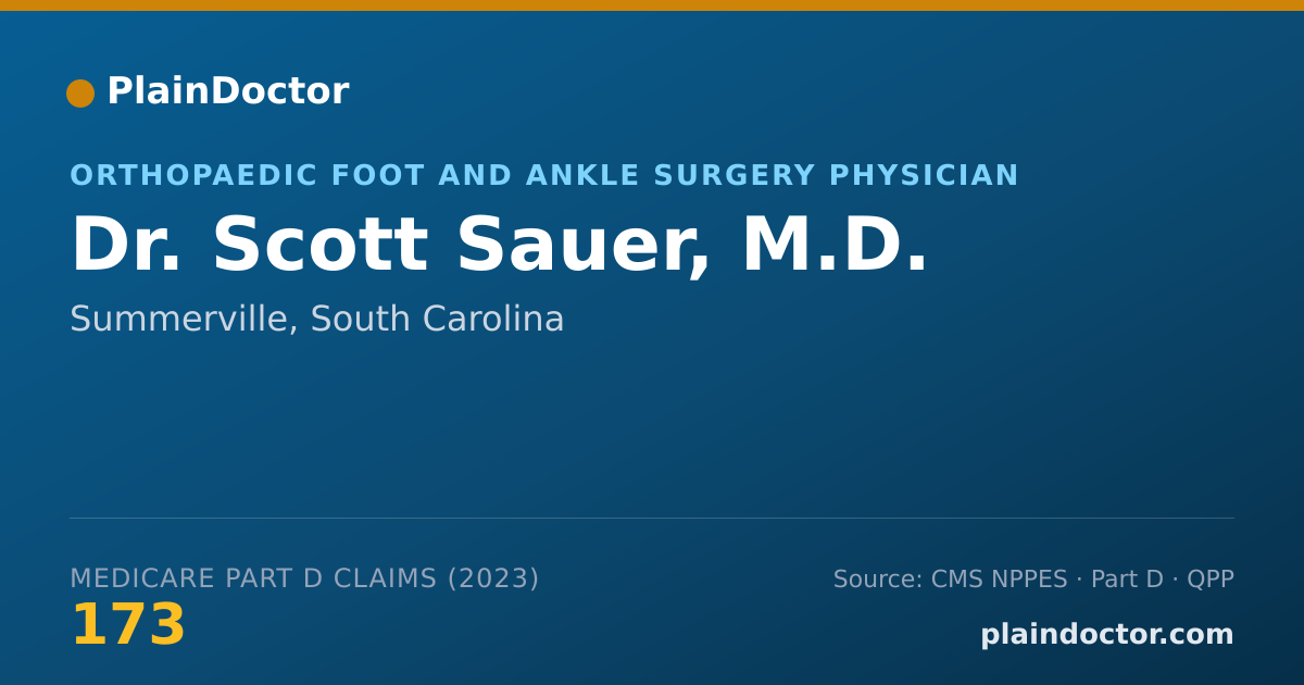 Shareable card for Scott Sauer, M.D. - Orthopaedic Foot and Ankle Surgery Physician, Summerville, SC