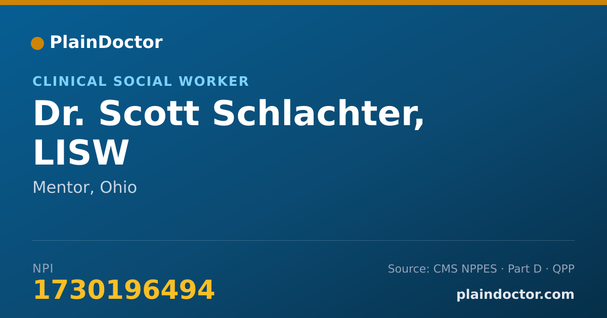 Shareable card for Scott Schlachter, LISW - Clinical Social Worker, Mentor, OH