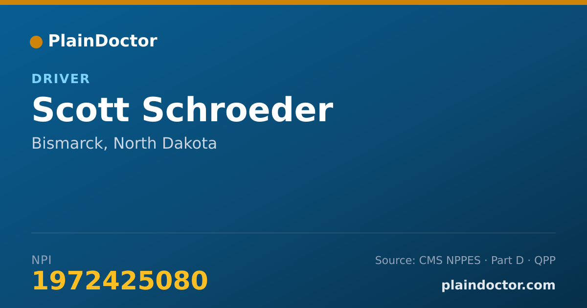 Shareable card for Scott Schroeder - Driver, Bismarck, ND