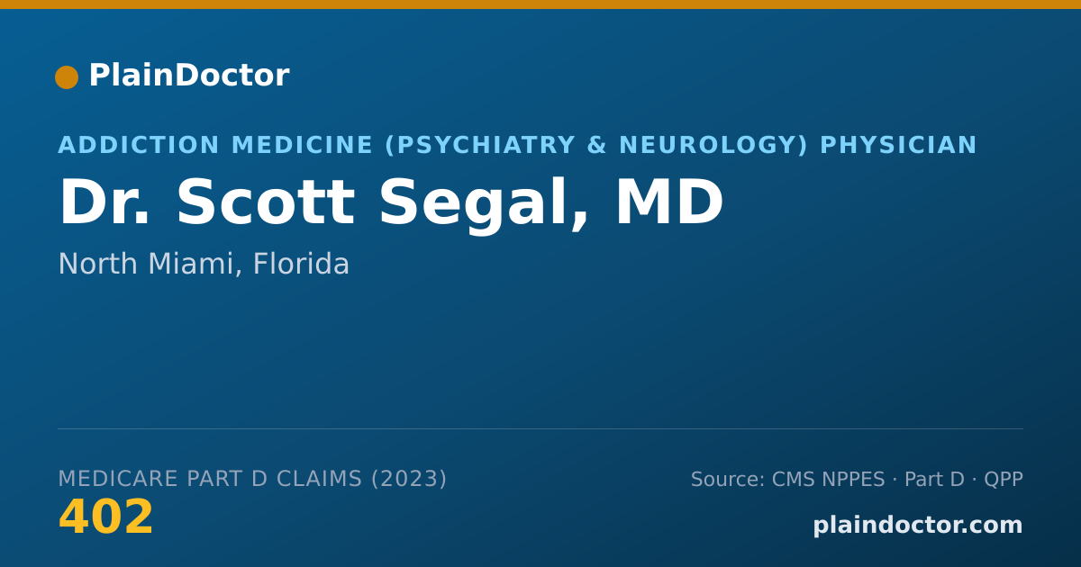 Shareable card for Scott Segal, MD - Addiction Medicine (Psychiatry & Neurology) Physician, North Miami, FL