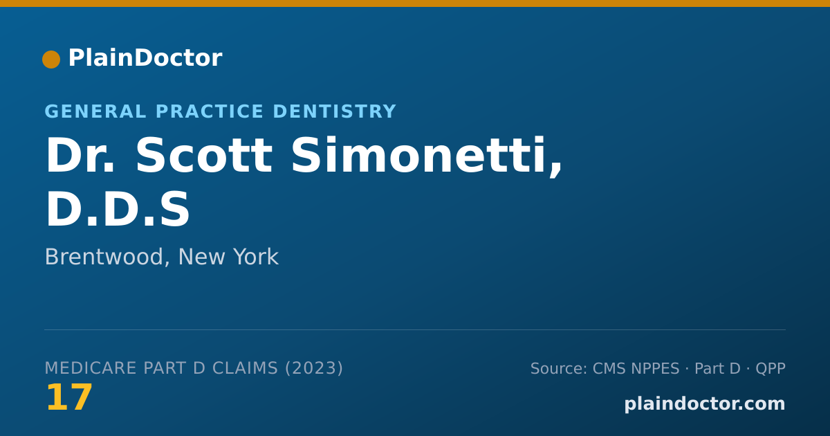 Shareable card for Scott Simonetti, D.D.S - General Practice Dentistry, Brentwood, NY