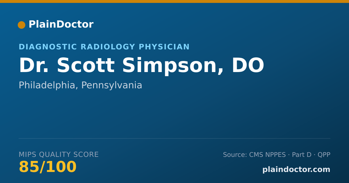 Shareable card for Scott Simpson, DO - Diagnostic Radiology Physician, Philadelphia, PA