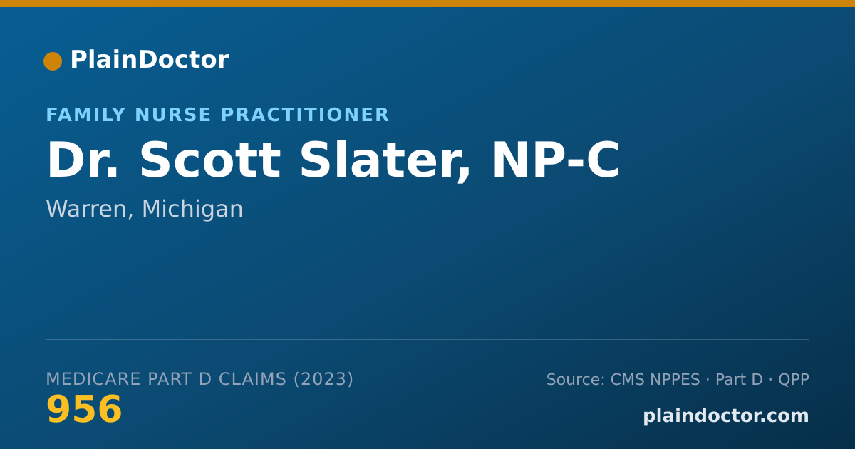 Shareable card for Scott Slater, NP-C - Family Nurse Practitioner, Warren, MI