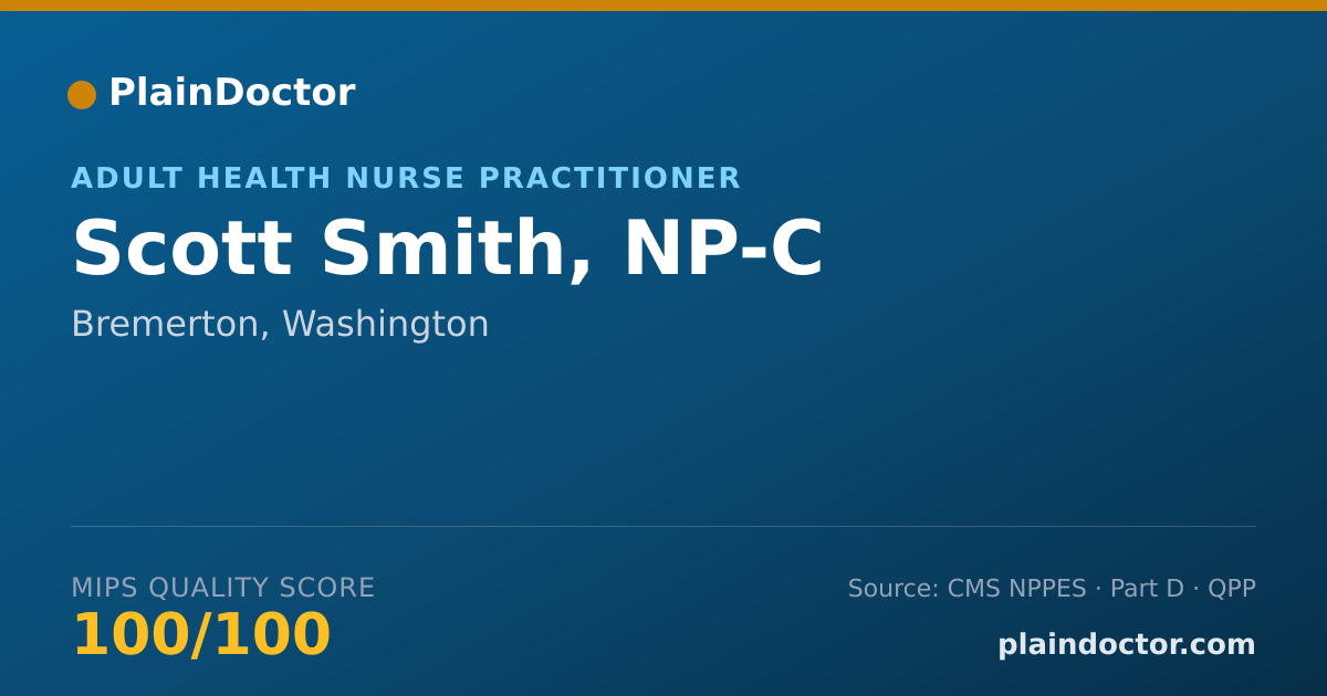 Shareable card for Scott Smith, NP-C - Family Nurse Practitioner, Bremerton, WA