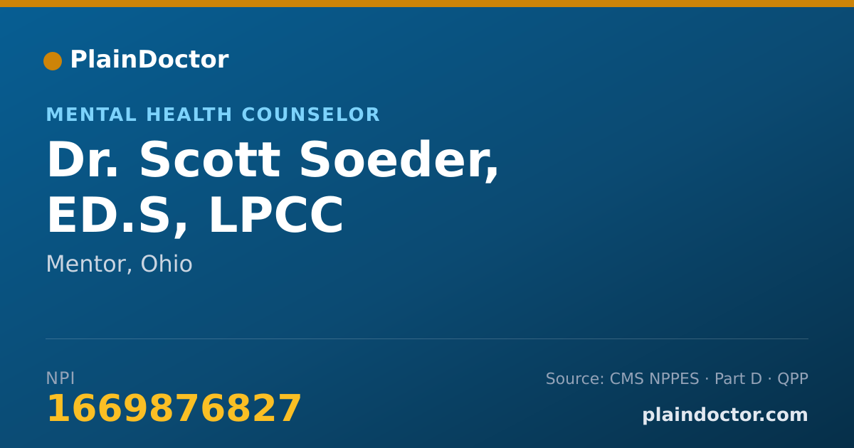 Shareable card for Scott Soeder, ED.S, LPCC - Mental Health Counselor, Mentor, OH