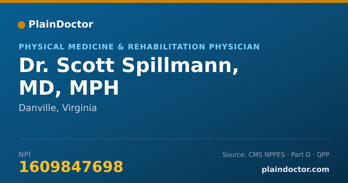 Shareable card for Scott Spillmann, MD, MPH - Physical Medicine & Rehabilitation Physician, Danville, VA