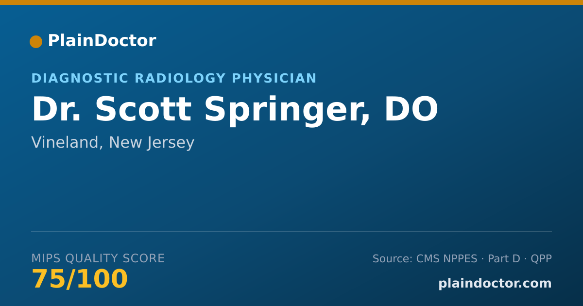 Shareable card for Scott Springer, DO - Pediatric Radiology Physician, Vineland, NJ
