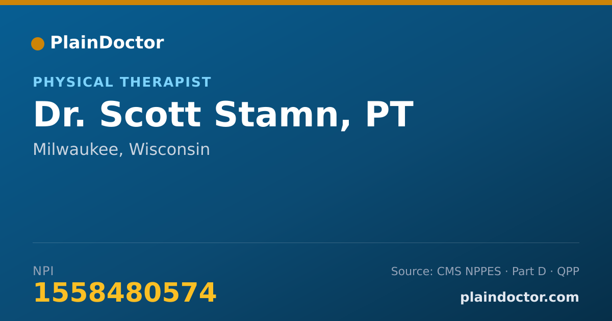 Shareable card for Scott Stamn, PT - Physical Therapist, Milwaukee, WI