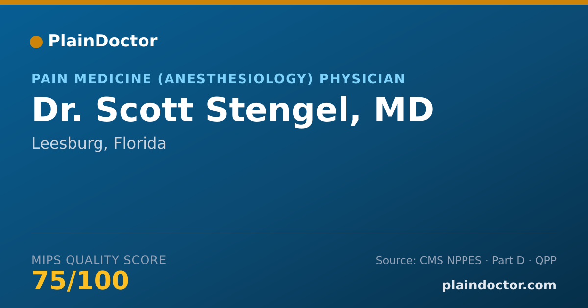 Shareable card for Scott Stengel, MD - Pain Medicine (Anesthesiology) Physician, Leesburg, FL